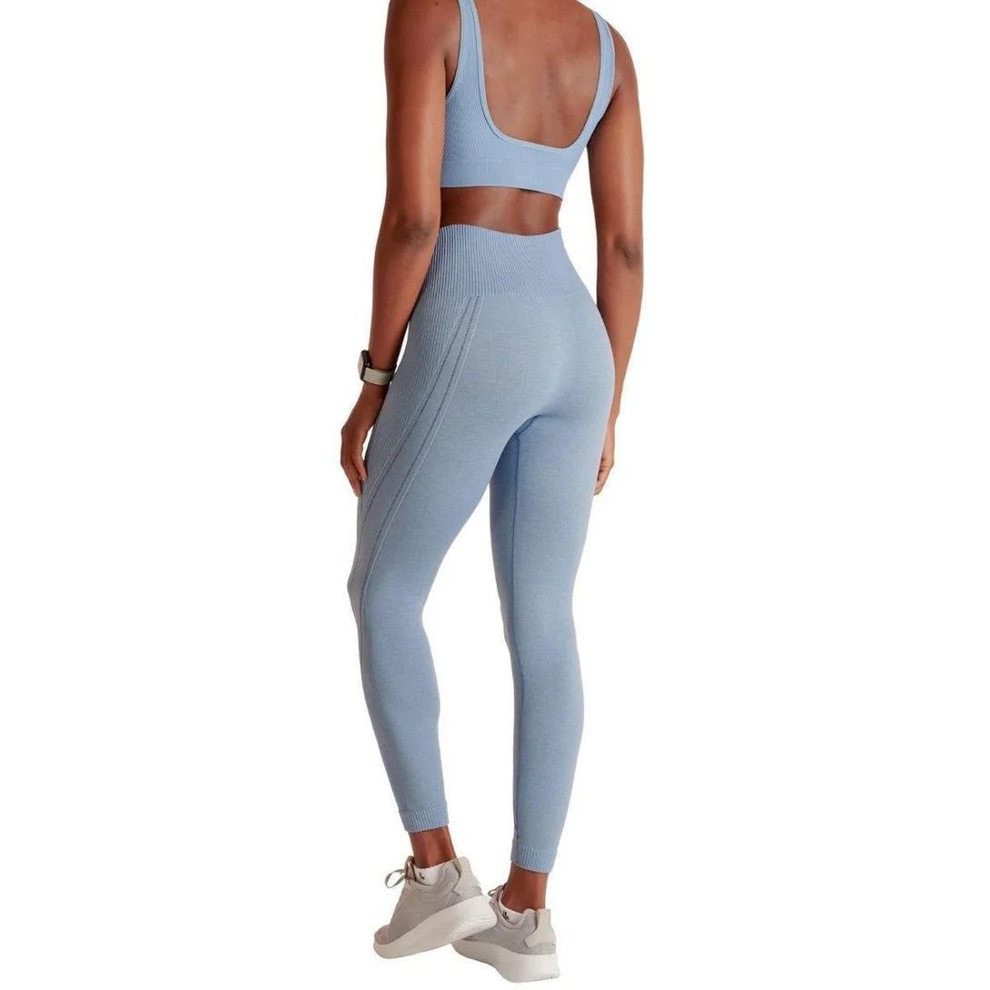 Calça Legging Max Lupo Sem Costura Fitness Sustentação :Feminino - Azul Claro