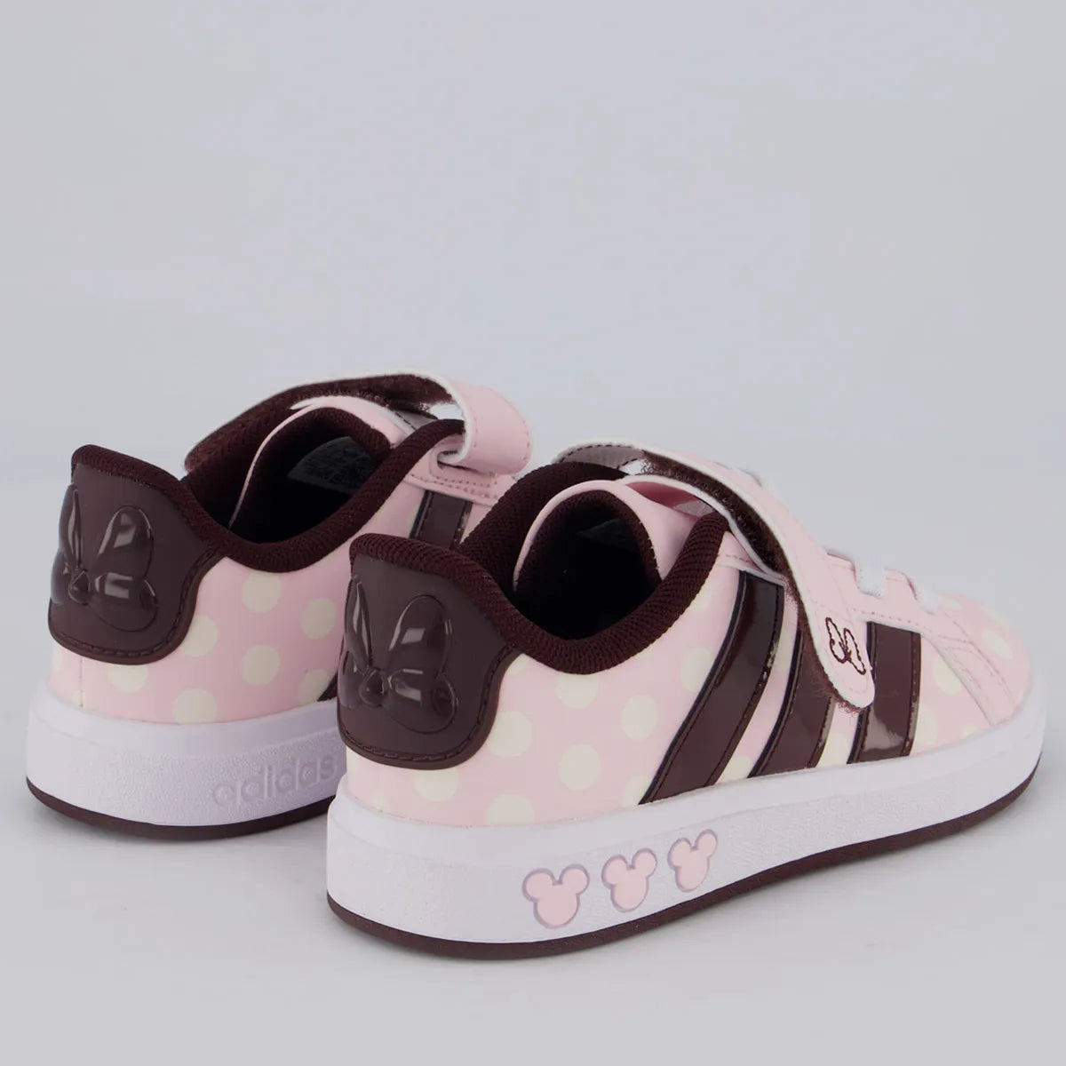 Tênis Adidas Court Minnie Juvenil Rosa e Bordô