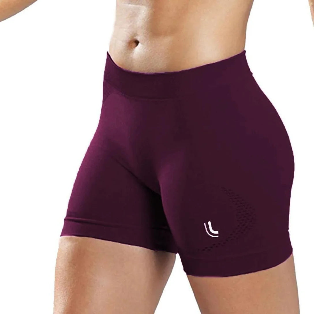 Short Fitness Attack Lupo Feminino Corrida Compressao 71143 - Roxo+Vermelho
