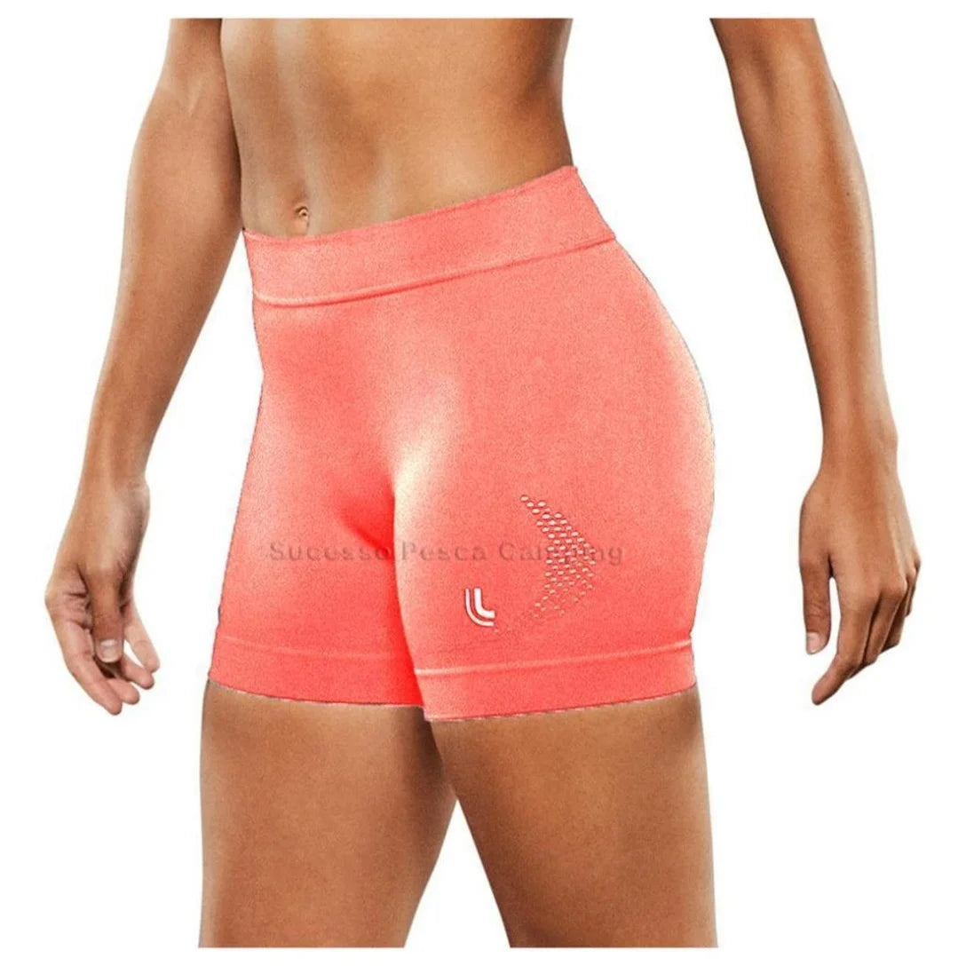 Short Fitness Attack Lupo Feminino Corrida Compressao 71143 - Rosa+Laranja