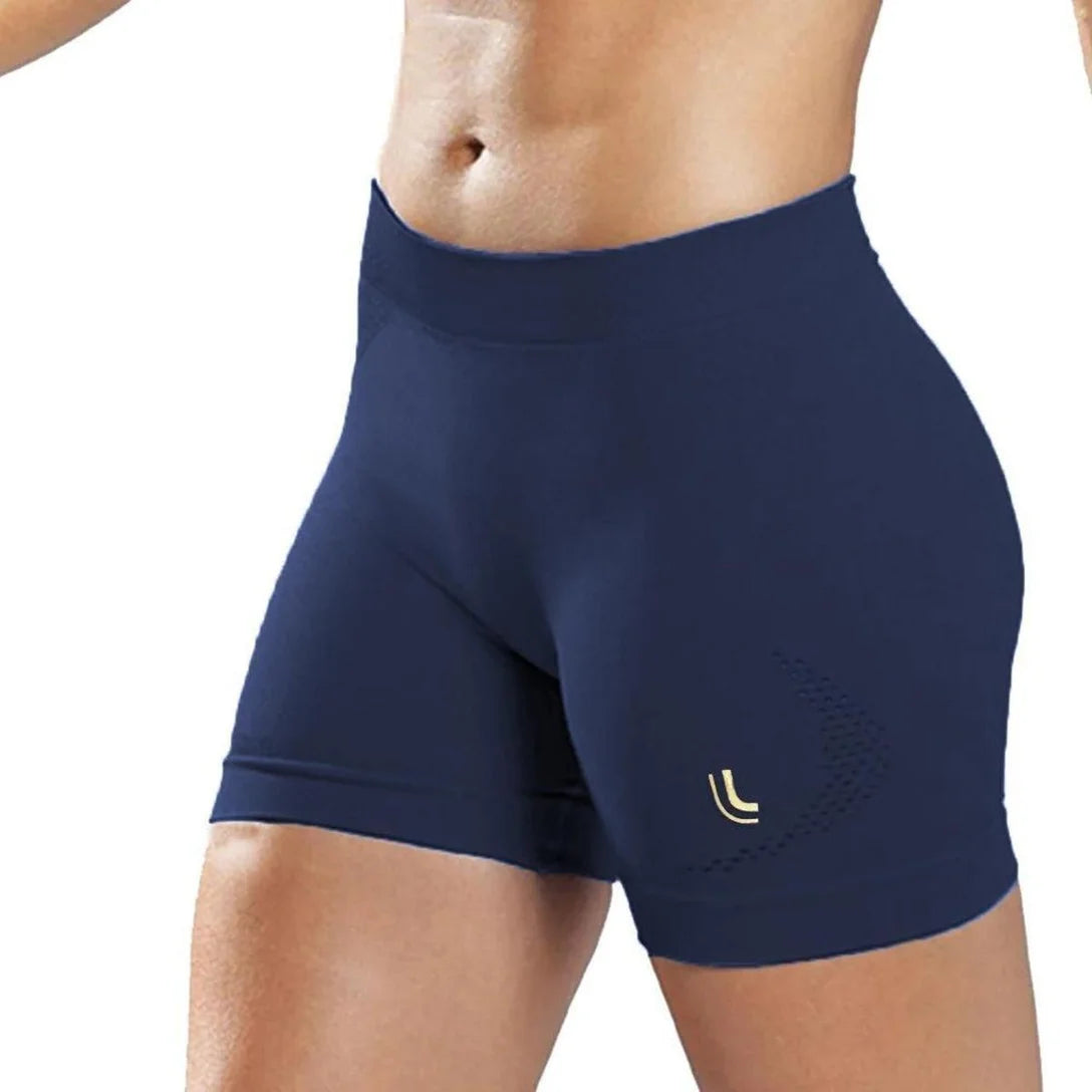 Short Fitness Attack Lupo Feminino Corrida Compressao 71143 - Azul Escuro