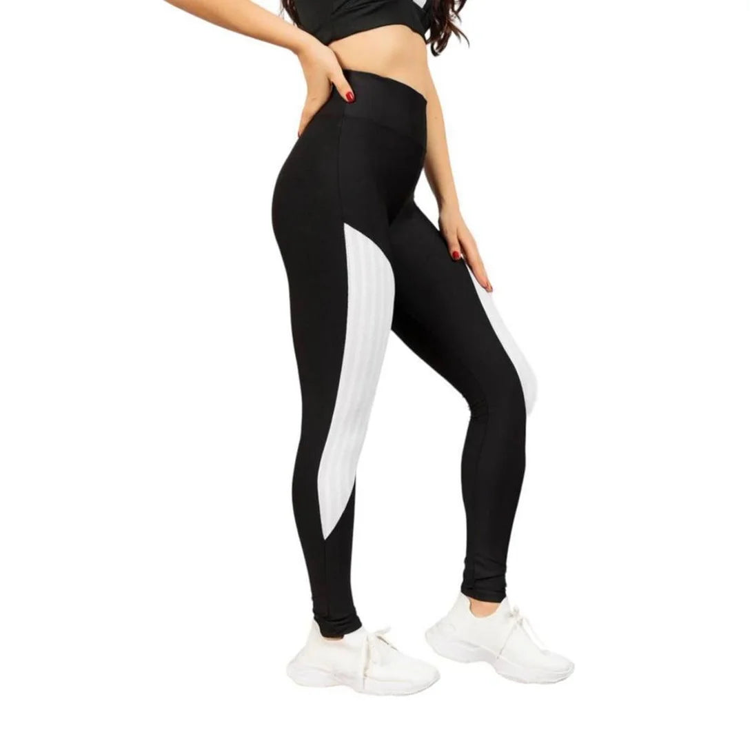 KIT 3 CALÇA Leg LEGGING REDINHA Cintura Alta Fitness Treino Casual Corrida Academia Cores 655 - Preto+Branco