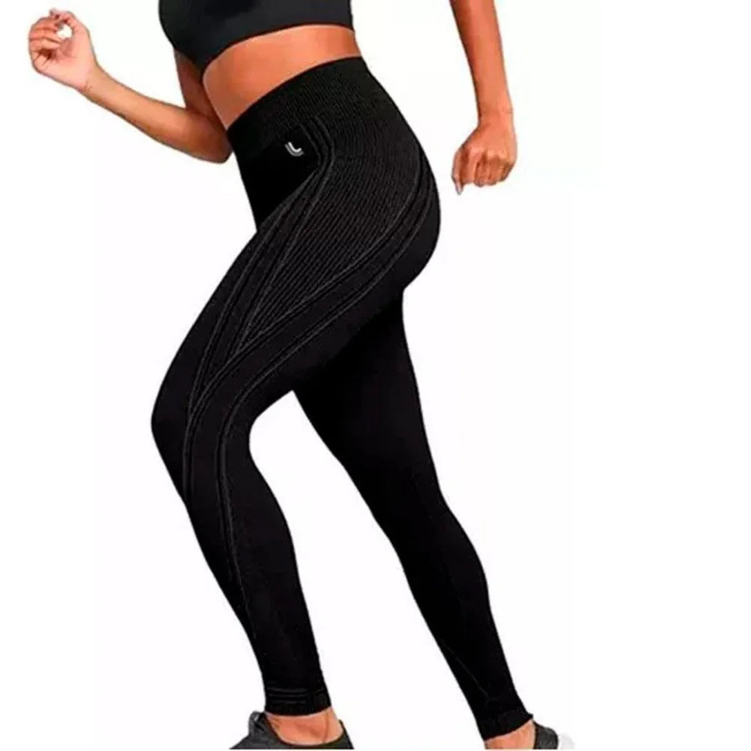 Calça Legging Max Lupo Sem Costura Fitness Sustentação :Feminino - Preto
