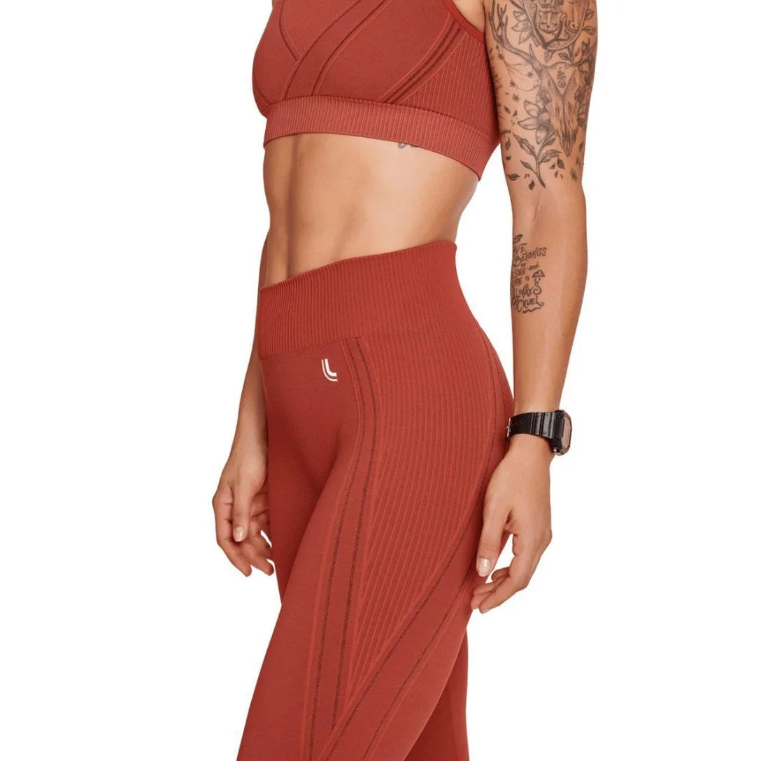 Calça Legging Max Lupo Sem Costura Fitness Sustentação :Feminino - Laranja