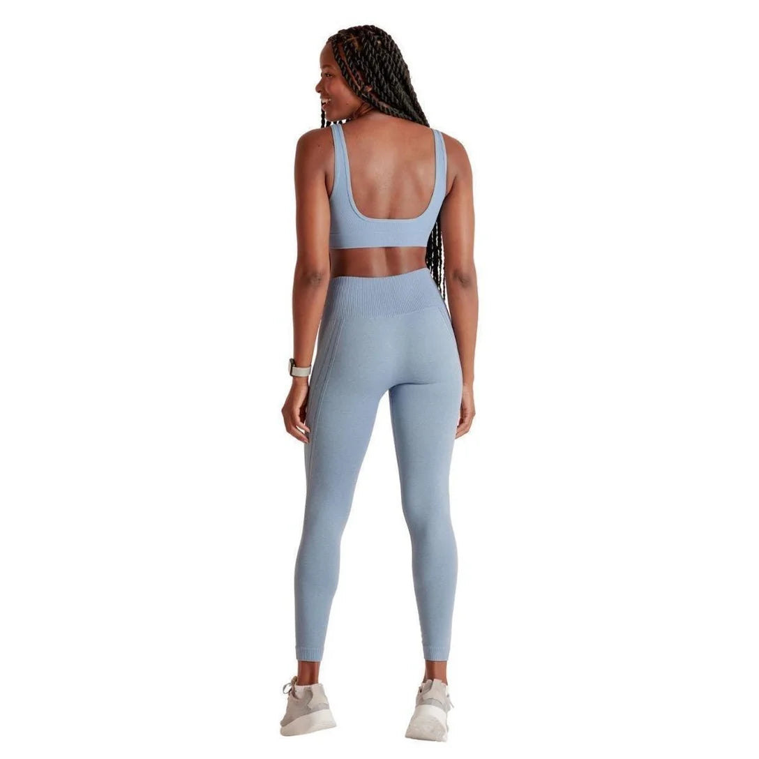 Calça Legging Max Lupo Sem Costura Fitness Sustentação :Feminino - Azul Claro