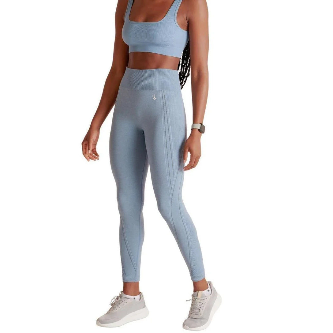 Calça Legging Max Lupo Sem Costura Fitness Sustentação :Feminino - Azul Claro