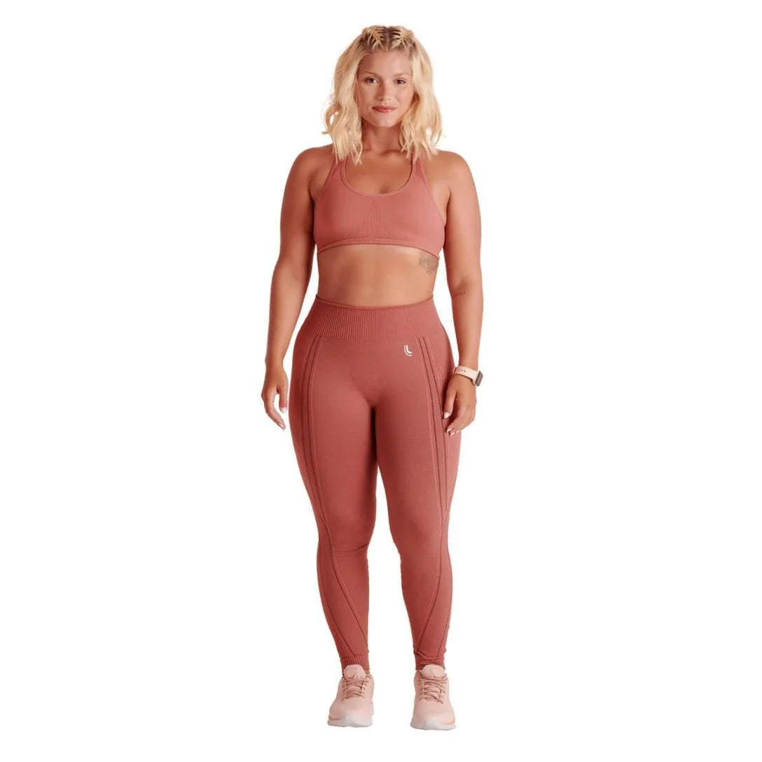 Calça Legging Max Lupo Sem Costura Fitness Sustentação :Feminino -Coral