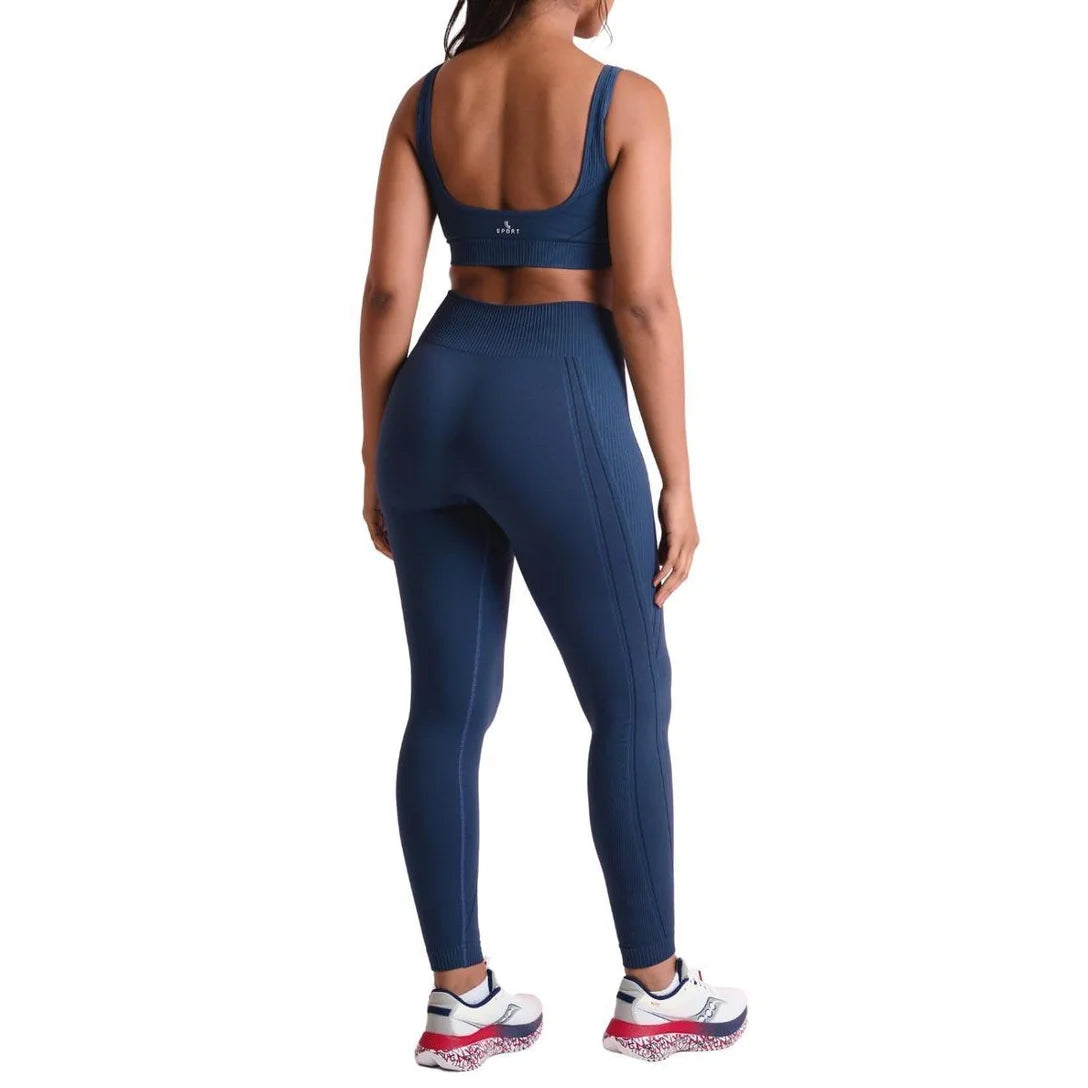 Calça Legging Max Lupo Sem Costura Fitness Sustentação :Feminino -Azul Escuro