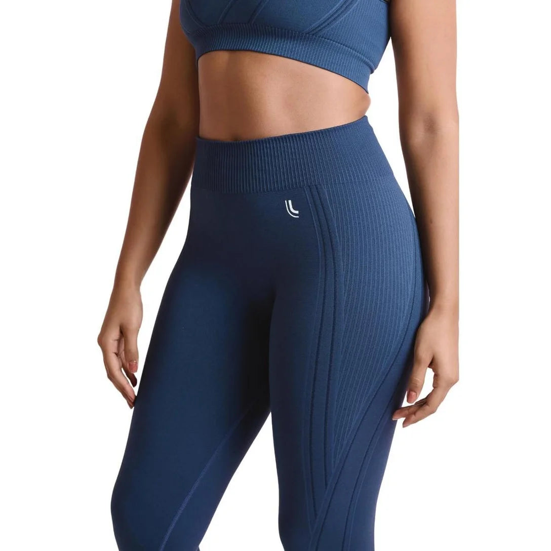 Calça Legging Max Lupo Sem Costura Fitness Sustentação :Feminino -Azul Escuro