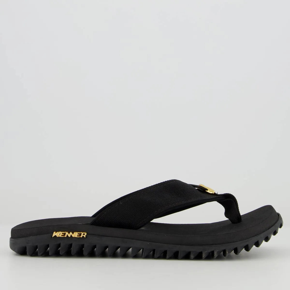 Chinelo Kenner Kivah Preto e Dourado