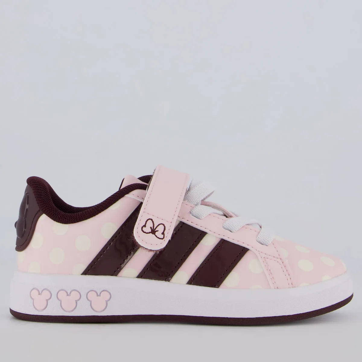 Tênis Adidas Court Minnie Juvenil Rosa e Bordô