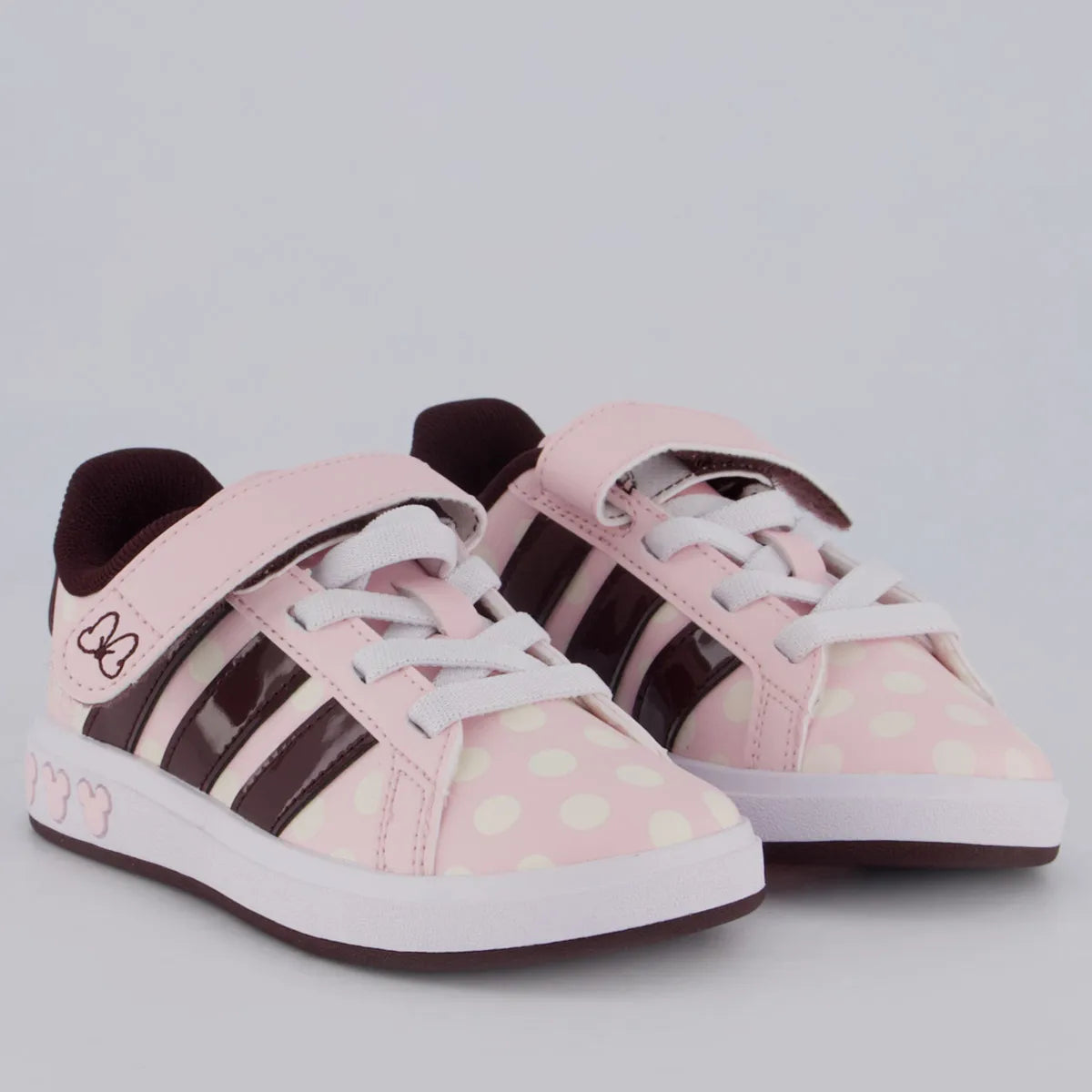 Tênis Adidas Court Minnie Juvenil Rosa e Bordô